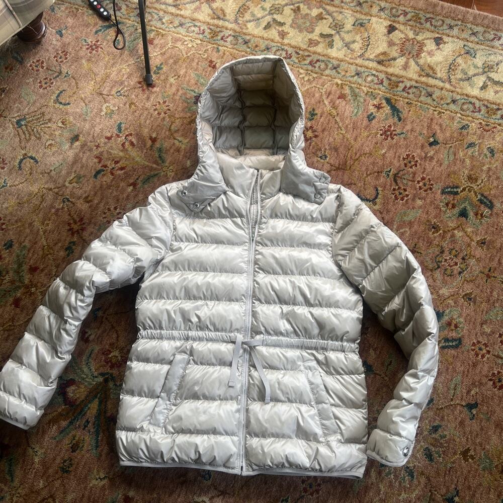 Massimo Dutti Sport Duck Down Puffer Jacket Girl Size 13/14 a/y Beige Long Warm
